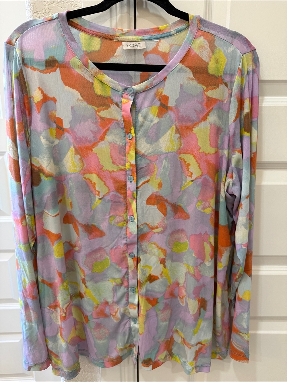 LOGO by Lori Goldstein Pastel Abstract Print Top